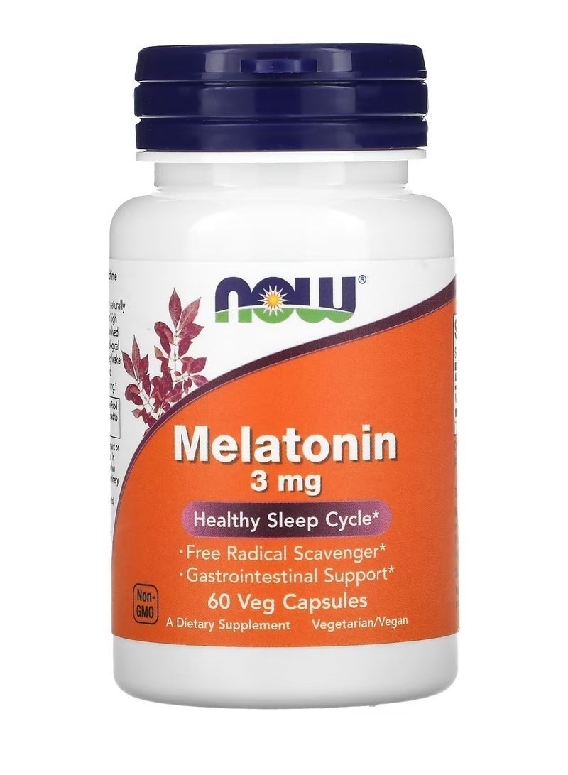 now Melatonin 3mg 60 Veg Capsules