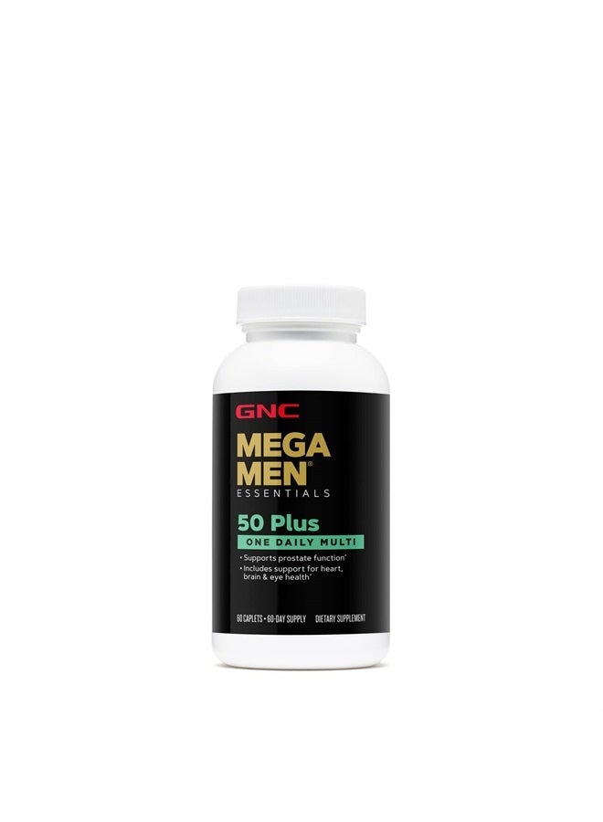GNC Mega Men 50 Plus One Daily Multivitamin | Supports Prostate Function | Includes Support for Heart, Brain, & Eye Health | 60 Count - Image 1
