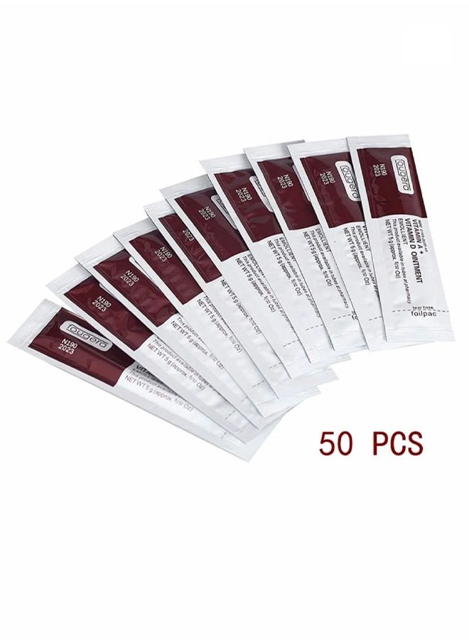 Fougera - Vitamin A And Vitamin D Ointment Emollient ,Tattoo Scar Repair Gel, Microblading Aftercare Ointment Anti-Inflammatory Anti Scar Tattoo Aftercare Cream for Makeup Microblading and Tattoo Healing 50Pcs - Image 1