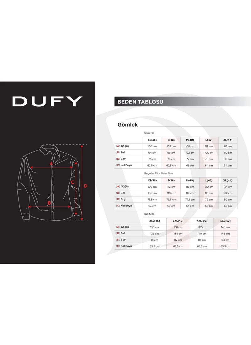 Dufy Mix Men's Slim Fit Open Collar Short Sleeve Shirt