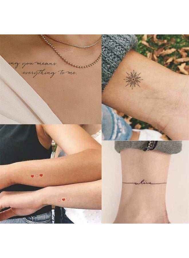 Everjoy تاتو مؤقت واقعي من إيفرجوي 100+ تصميم، 16 ورقة، اقتباسات ملهمة، عيش، اضحك، أحب، إيمان، أمل، تنفس، بوهو، فراشة، قلب، صليب، تاتو لانهائي - Image 5