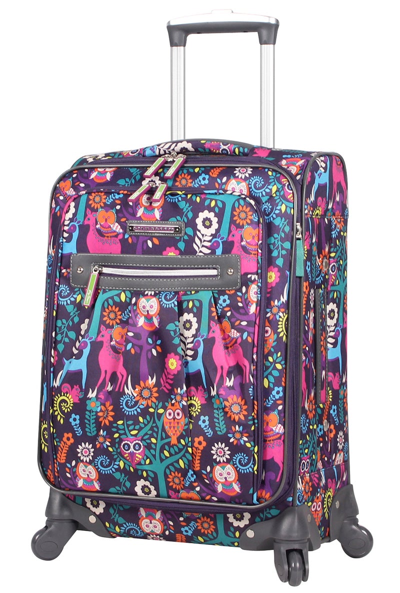 Lily Bloom Carry On Expandable Design Pattern Luggage With Spinner Wheels For Woman (20in, Wildwoods) - Image 1