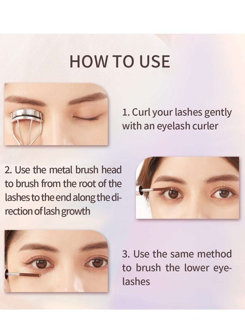 MilleFee - MilleFée Metal Brush Mascara Eye Makeup Waterproof Easy for Everyone to Nature Long Lasting - 02 Natural Brown - Image 1