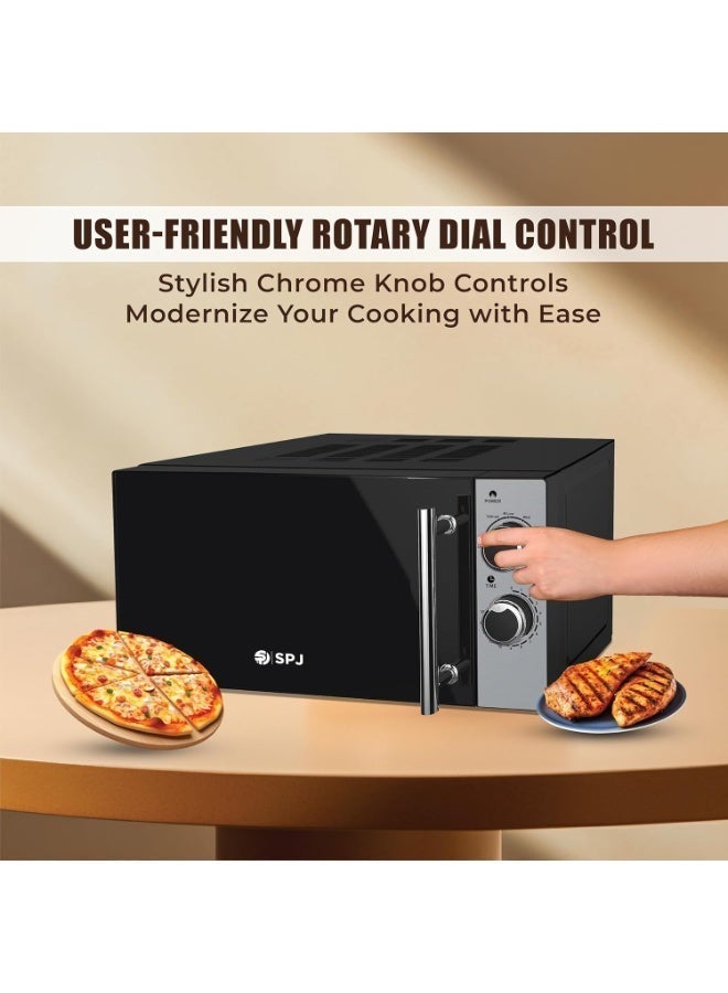 اس بي جي فرن ميكروويف SPJ سعة ٢٠ لترًا - قوة ٧٠٠ واط | ٦ مستويات طاقة قابلة للتعديل | خاصية إذابة الثلج والطهي السريع | مؤقت ٣٠ دقيقة | قفل أمان للأطفال | صغير الحجم وسهل الاستخدام | مثالي للمنزل والمكتب | MWBLU-20L002 | أسود - Image 5