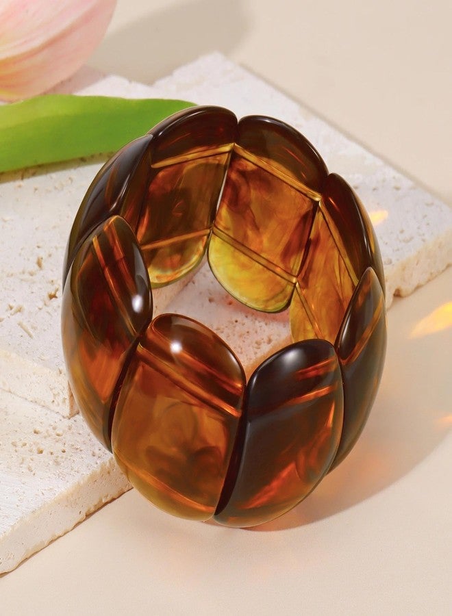 Coiris Chunky Bracelets for Women Acrylic Stretchable Cuff Vintage Bangle Resin Stretch Bracelets Colorful Thick Jewelry - Image 3