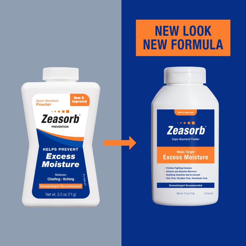 Zeasorb Prevention, Super Absorbent Excess Moisture Powder to Prevent Chafing & Itching, 2.5 Oz - Image 2