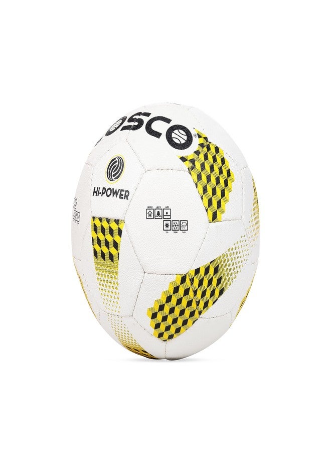 Cosco Synthetic Hi-Power Volley Ball, Size 4 (White/Black/Yellow) - Image 4