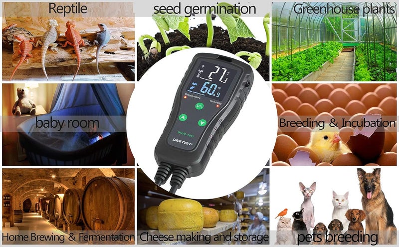 SENSTREE Temperature & Humidity Controller - Outlet Plug-in Thermostat & Humidistat for Reptiles & Greenhouses - Dual Stage Pre-Wired Electronic Controller - Image 2