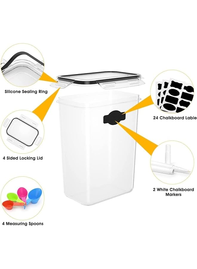 X spring Airtight Food Storage Container Set, 16 Pcs Clear Food Storage Container With Lid, Cereal And Snack Containers With Lables And Small Spoon For Kitchen Pantry Organization And Storage - Image 3