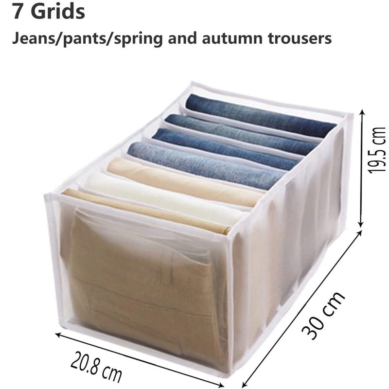 kunya kunya Wardrobe Clothes Organizer 30 208 195 cm 7 Grids Breathable Clothing Organizer for Pants Jeans Sweater Foldable Clothes Compartment Storage Organizer for Drawer - Image 2