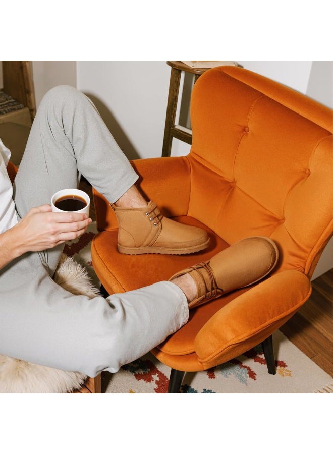 Mixin Men's Winter Snow Boots Fuzzy Cozy Suede Leather Cold Weather Warm Outdoor Casual Ankle Boots, Bronze, 12 - Image 2