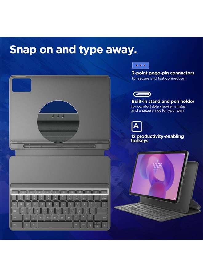 لينوفو Renewed - Idea Tab with Folio Keyboard + Tab Pen | Wi-Fi + 5G |11" Display, 2.5K Resolution, 90Hz Refresh|8GB RAM, 256GB ROM| MediaTek Dimensity 6300| 7040mAh|4 Speakers| USB-C| Luna Grey - Image 3