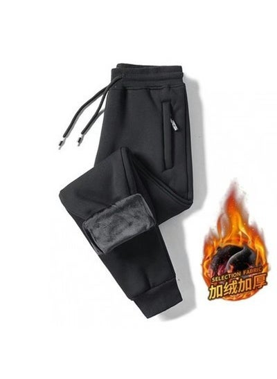 Generic - Thickened Fleece-lined Wool Velvet Pants Mens Winter Outerwear Windproof Waterproof Warm Pants Casual Style Loose Fit MK black toe [not inverted]] - Image 1