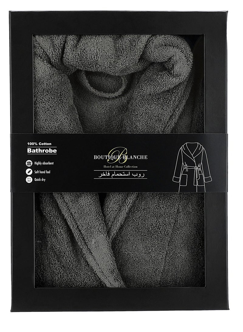 Boutique Blanche Ultra Soft Bathrobes Gray L/XL - Image 4