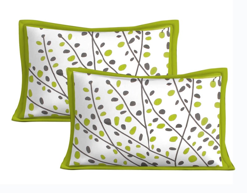 UNIBLISS ملاءة سرير مزدوجة بحجم كينغ تقليدية من راجستان 100% قطن مع 2 غطاء وسادة - (Jaipuri_Bed48) ، أخضر - Image 3