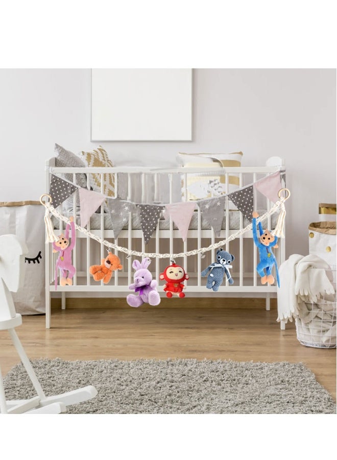 2 Pcs Boho Stuffed Animals Storage Chain, Strong Toy Storage Hanging Chain with 40 Metal Clips, Includes 4 Ceiling Hooks, Organize Plush Toys, Hats, Socks, and Holiday Cards - Image 3