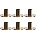 SUJUN Set of 6 Brass Taper Candle Holders - Minimalist Aged Antique Brass Finish Candlestick Holder, Modern Rustic - Image 2