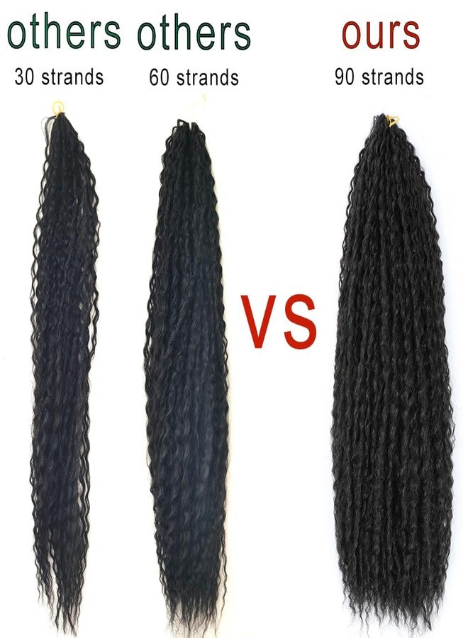 TATOUS Brazilian Kinky Curly Crochet Hair Brazilian Braids Soft Ombre Brown Micro Curly Braidin Deep Water Wave Crochet Hair For Women T1b/30 (3packs,90 Strands/pack,total 270 Strands，20 inch) - Image 3