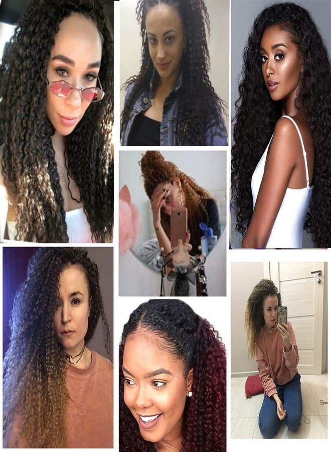 TATOUS Brazilian Kinky Curly Crochet Hair Brazilian Braids Soft Ombre Brown Micro Curly Braidin Deep Water Wave Crochet Hair For Women T1b/30 (3packs,90 Strands/pack,total 270 Strands，20 inch) - Image 5