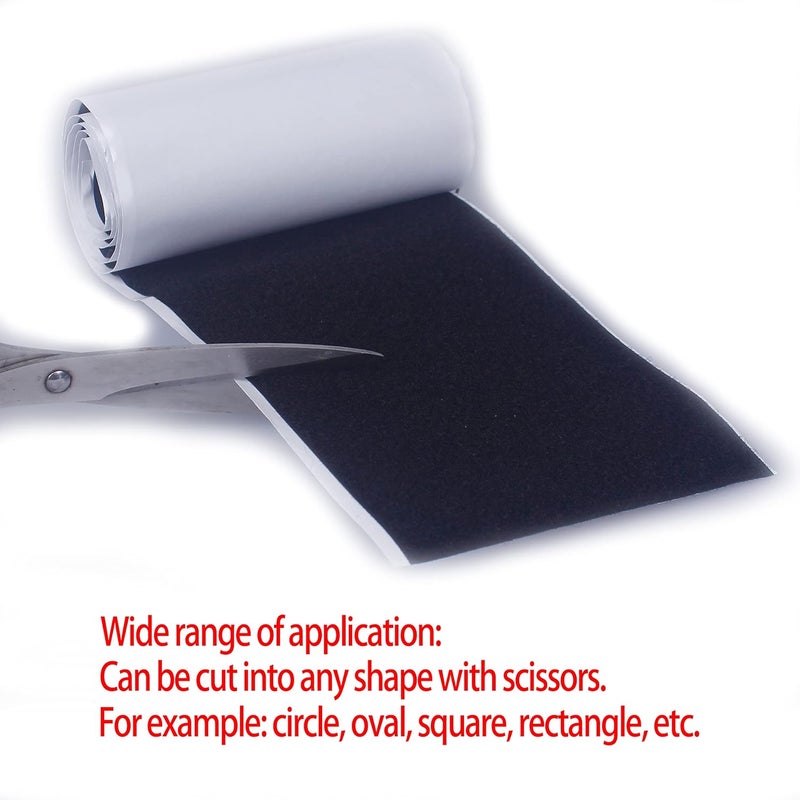 HUAYY 6 Inches Width 1 Yards Length | self-Adhesive Hook and Loop Style Sheets | Super Sticky Glue Nylon Patch | Strips | Patch | Fastener,Black (6in x 1yd) - Image 4