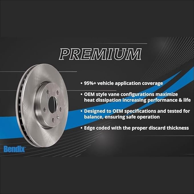 rayihni Bendix Premium Drum and Rotor PRT5265 Rear Brake Rotor - Image 4