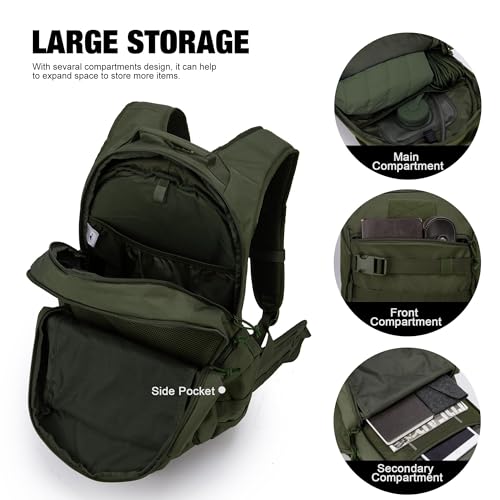 Mardingtop Tactical Molle Backpack for Men - 28L EDC Hiking & Motorcycle Backpack - Image 4