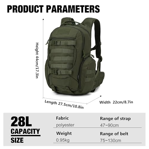 Mardingtop Tactical Molle Backpack for Men - 28L EDC Hiking & Motorcycle Backpack - Image 2