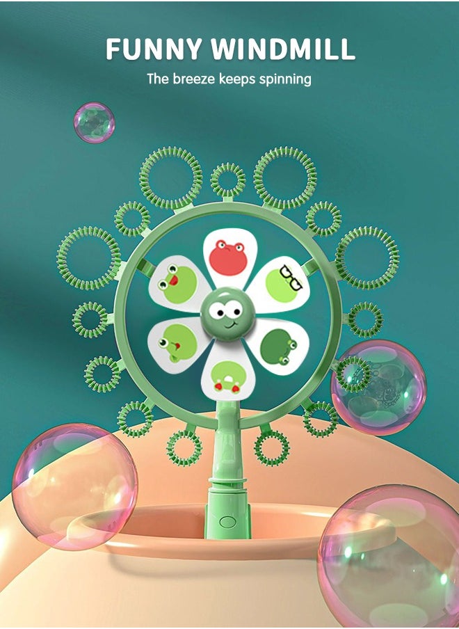 GROIC Frog Windmill Bubble Wand, Bubble Machine Toy Bubble Blower and Pinwheel Spinner Porous Bubble Windmill Toy for Kids  - Image 2