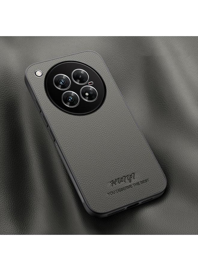 جراب هاتف مغناطيسي جلدي من HUIYI لهاتف Infinix Zero 40 4G (رمادي)