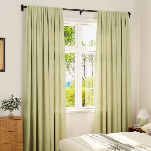YaFex Wrap Around Blackout Curtain Rods 48-86 Inch, 1 Inch Heavy Duty Curtain Rods for Windows, French Return Curtain Rod for Room Darkening in Bedroom and Living Room, Easy to Install - Image 2