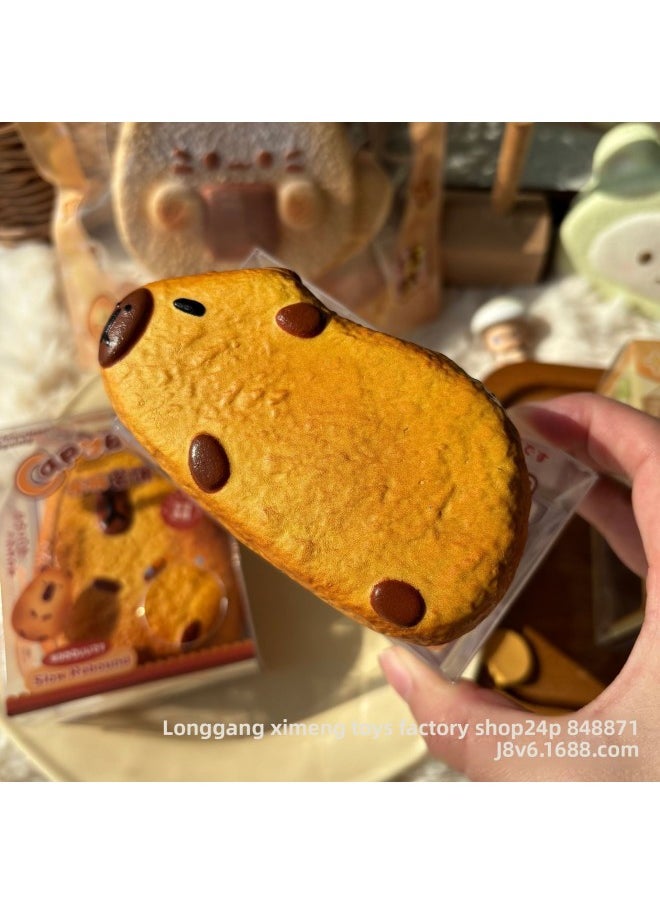 null - Slow Rebound Toy Kappibala Capybara Hash Browns Bread Pinch Music Vent Food Play Squishy Super Soft-Color:Seated Capibala - Image 1