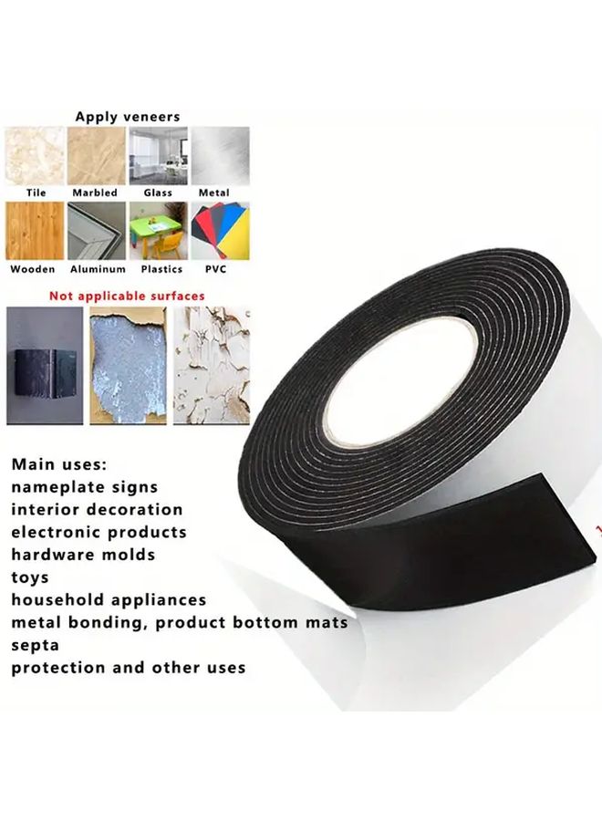 Double Sided EVA Tape Shock Absorbing Anti Vibration Pads 1mm Thick Black Durable Floor Protection - Image 3