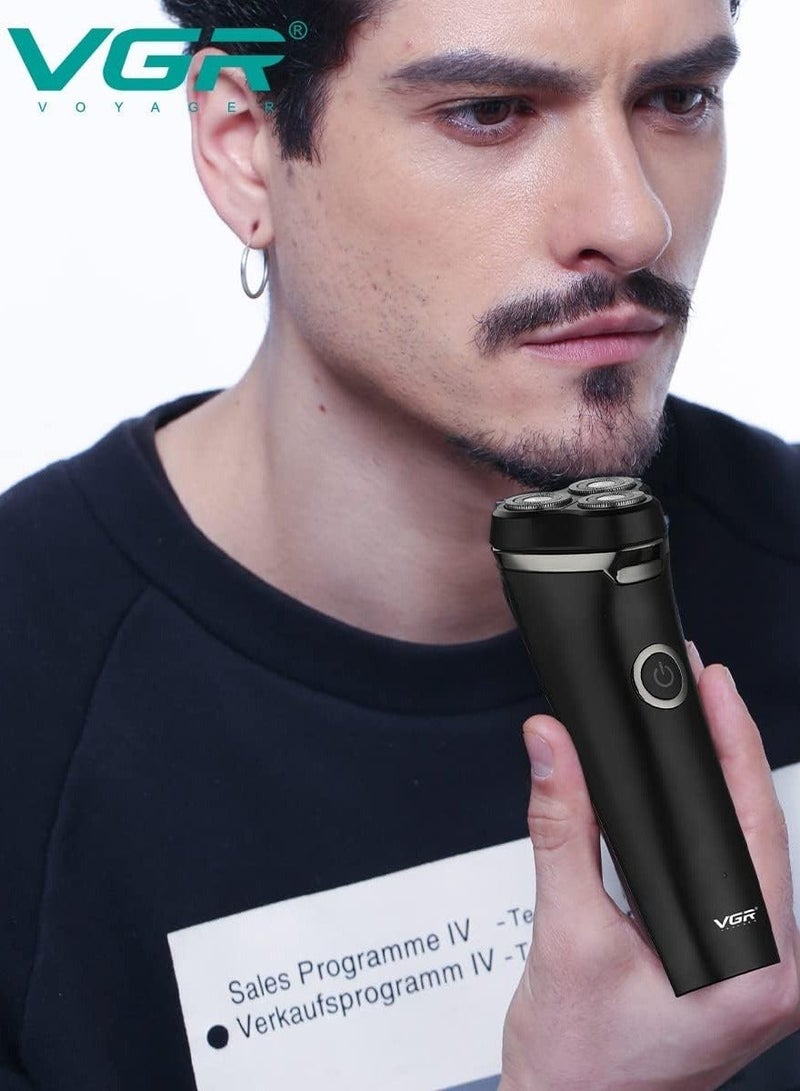 VGR Professional Men's Shaver, IPX6 Waterproof, 3D Rotary Heads, USB Rechargeable, Model V-319. black - Image 4