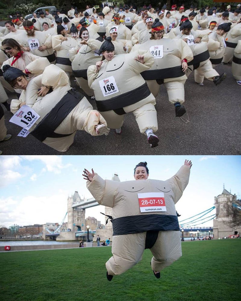 JASHKE Inflatable Sumo Wrestling Suits Sumo Costume Adult Blow up Sumo Costume Inflatable Costume Adult for Halloween Christmas - Image 3