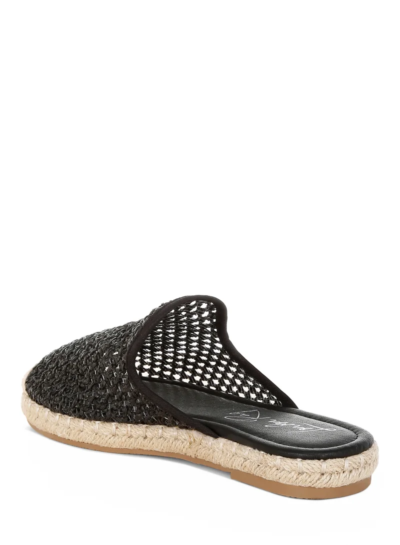 London Rag Raffia Espadrilles Mules in Black