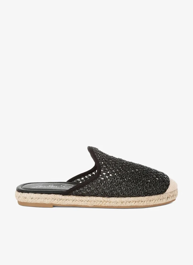Raffia Espadrilles Mules in Black