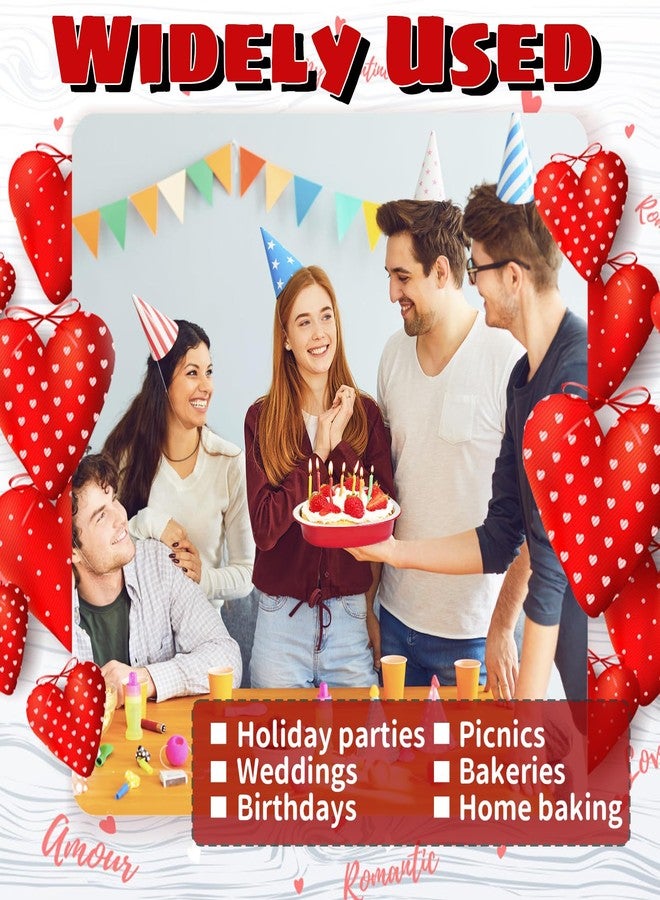 أوجيد مجموعة أوجيود من 20 قالب كيك على شكل قلب سعة 22 أونصة مع أغطية، قالب خبز حلوى على شكل قلب للاستخدام مرة واحدة لعيد الحب، حاويات من رقائق الألومنيوم لحفلات أعياد الميلاد وحفلات الزفاف والطبخ (أحمر) - Image 5