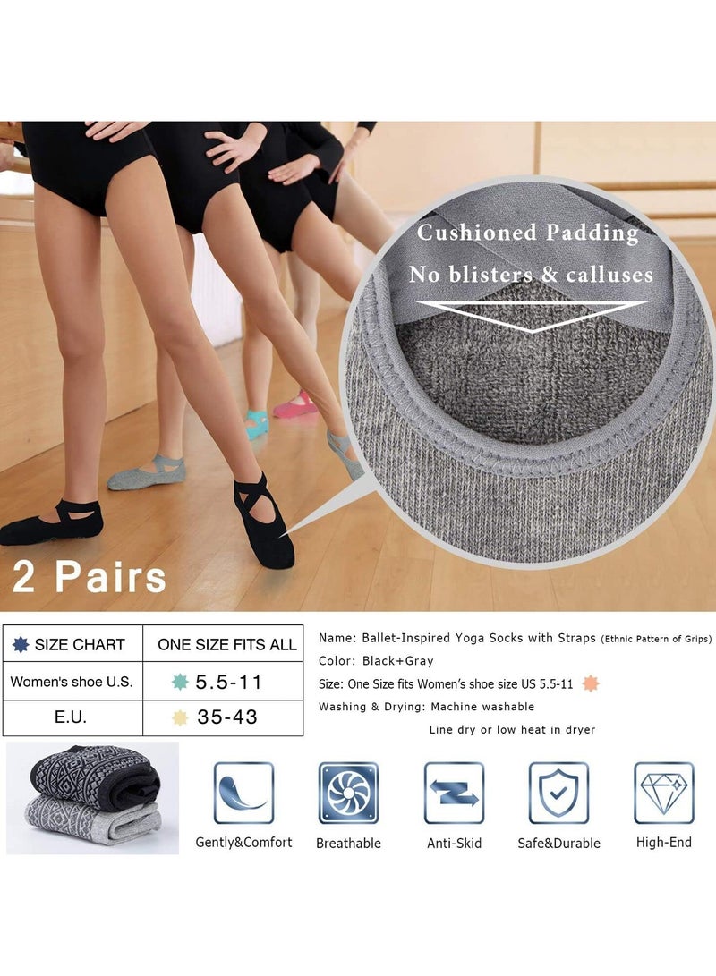 Yoga Socks for Women Non-Slip Grips &Straps, ldeal for Pilates, Pure Barre, Ballet,Dance, Barefoot Workout - Image 5