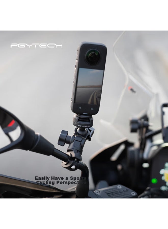 Pgytech Action Camera Mount, Pocket3 Motorcycle Rearview Mirror Bracket, Metal Clamp, Insta360 Cycling Mount, Gopro Multifunctional Photography Action5Pro Bracket - Image 1