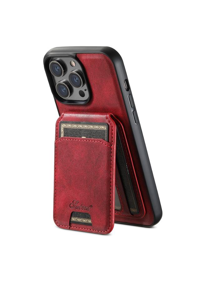 Suteni Case For iPhone 15 H15 MagSafe Oil Eax Leather Detachable Wallet Back Phone Case - Image 3