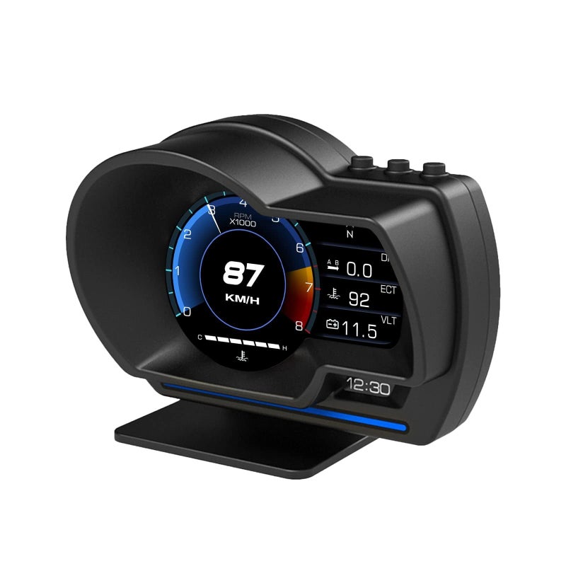 AZIJYV OBD2 Gauge Display, Heads Up Display for Cars, Digital Speedometer for Car with Water Temperature, Voltage, Fuel Consumption, RPM, Overspeed Alarm,obd2 Gauge Speedometer Suitable for All Car - Image 1