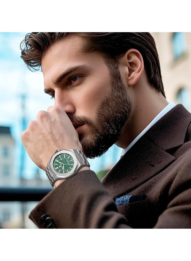 Sapphero Watch for Men Stainless Steel Mens Watches Waterproof Analog Quartz Movement Wrist Watch Gifts for Men - Image 2