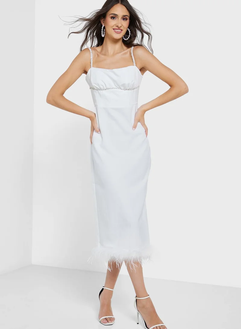 Femi9 Feather Trim Dress