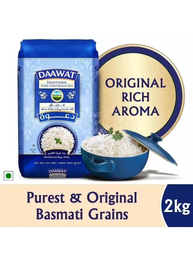 Daawat Traditional White Indian Basmati Rice, 2kg - Image 3