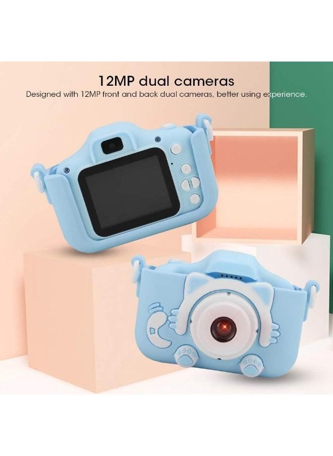 ELTRAZONE 12MP Front and Back Dual Cameras for Taking Photos and Recording Videos, Game Children Camera Built-in Multiple Cute Cartoon Photo Frames with 2.0in IPS Screen Gift - Image 3