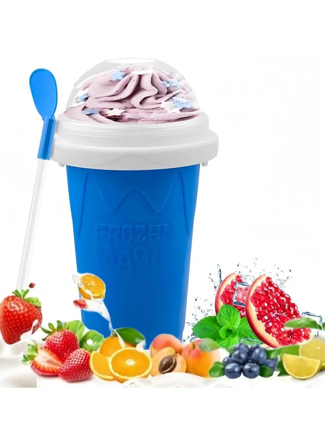 Rocket Flyer Cooling Smoothie Making Cup, Quick Frozen Smoothie Cup, Double-layer Squeeze Smoothie Making Cup, Homemade Juice Milkshake Ice Cream Maker DIY (Blue) - Image 1