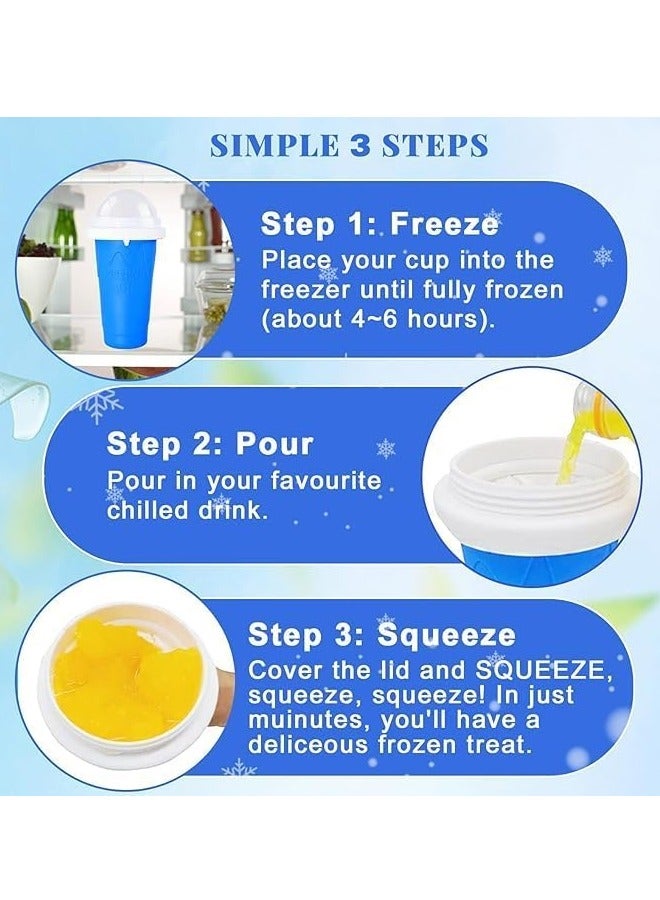 Rocket Flyer Cooling Smoothie Making Cup, Quick Frozen Smoothie Cup, Double-layer Squeeze Smoothie Making Cup, Homemade Juice Milkshake Ice Cream Maker DIY (Blue) - Image 2