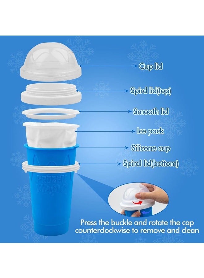 Rocket Flyer Cooling Smoothie Making Cup, Quick Frozen Smoothie Cup, Double-layer Squeeze Smoothie Making Cup, Homemade Juice Milkshake Ice Cream Maker DIY (Blue) - Image 4