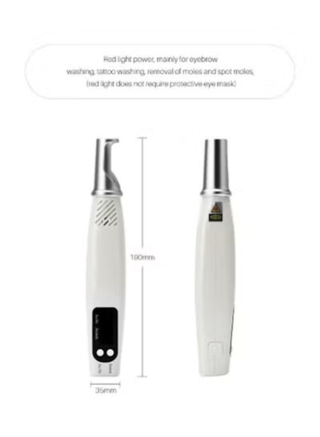 Skin growth removal pen, picosecond laser tattoo removal device, tattoo, scar, mole, and freckle removal device, with glasses (white). - Image 3