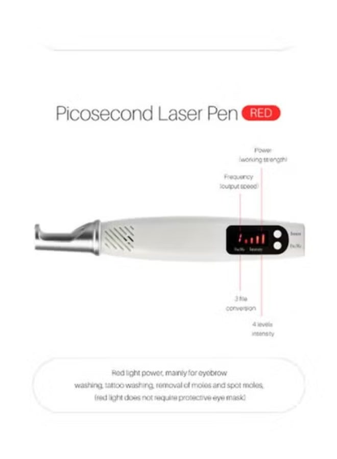 Skin growth removal pen, picosecond laser tattoo removal device, tattoo, scar, mole, and freckle removal device, with glasses (white). - Image 5